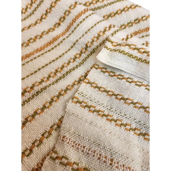 Vintage 60s-70s Woven Stripe Fabric 2 Pieces Material Retro Textile Home Decor - Picture 6 of 10